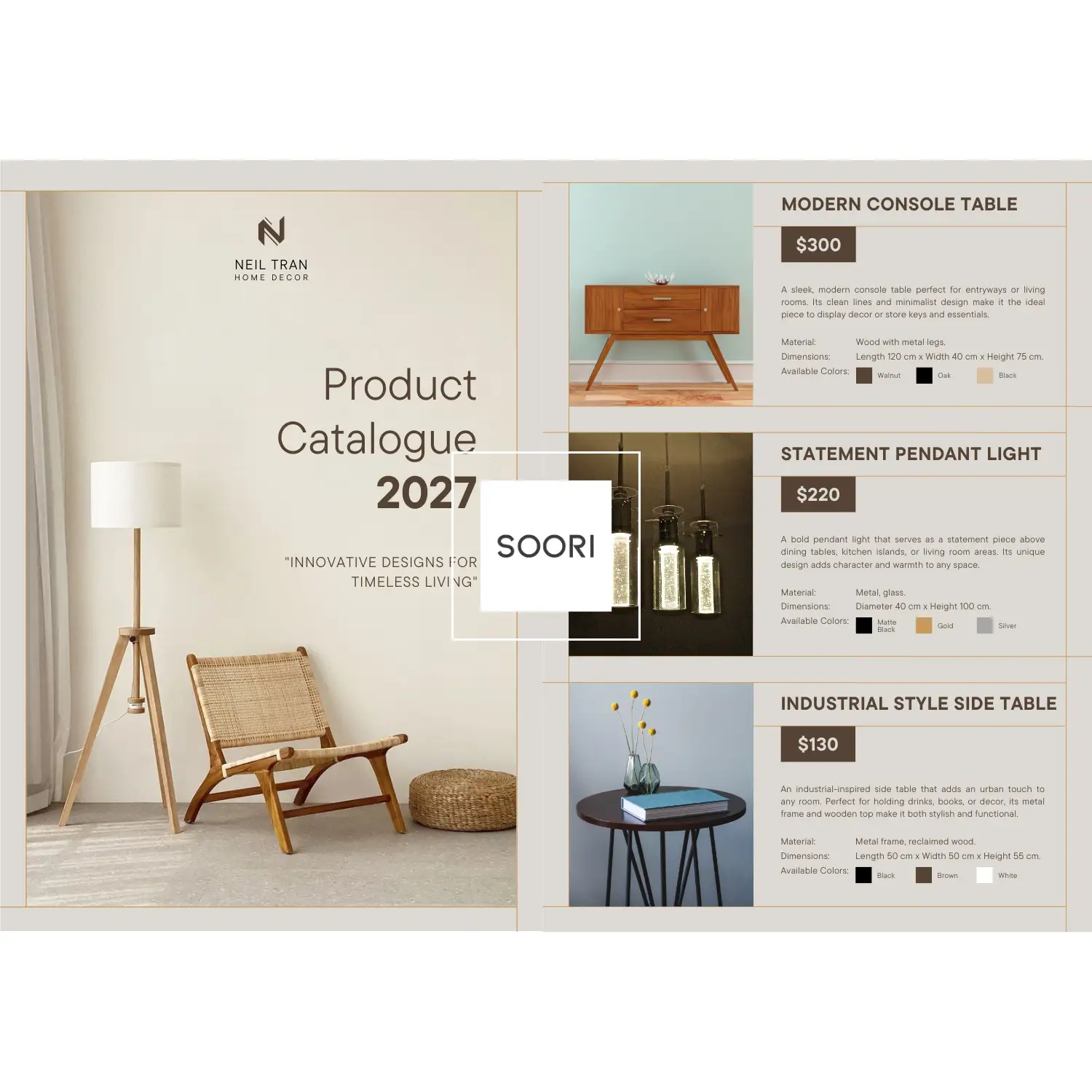 مجله دکوراتیو کاتالوگ مدرن دوطرفه با طراحی اسکاندیناوی روشن و کاتالوگ مبلمان مدرن روی فوم سبک مناسب دکوراسیون داخلی